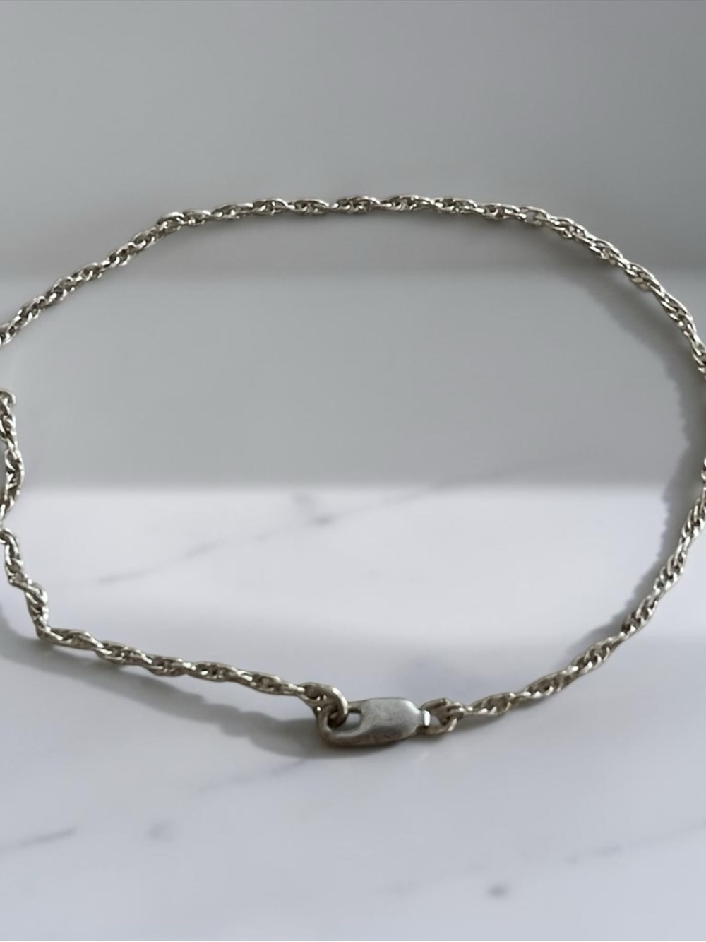 Sterling Silver Twisted Rope Chain Necklace - Silver - Picture 2 of 3